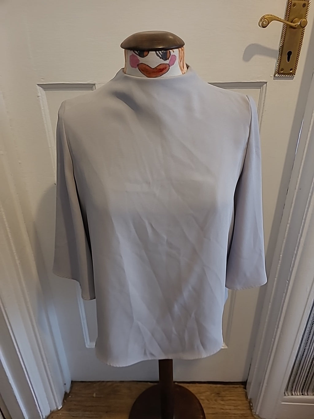Ladies River Island Size 10 Grey Short Sleeved Blouse