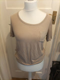 Ladies Autograph Size S/M light beige Shimmer Short Sleeved Tshirt