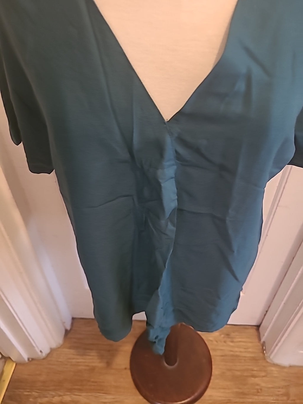 Ladies Natura Size XS Bottle Green Short Sleeved Blouse