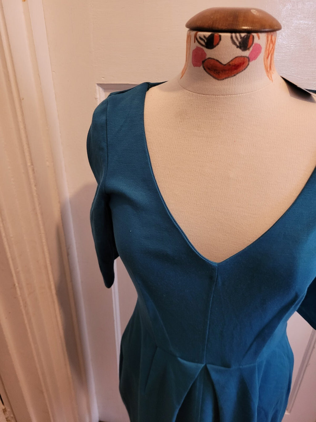 Brand New Ladies Closet Blu Size 14 Teal Short Sleeved Dress