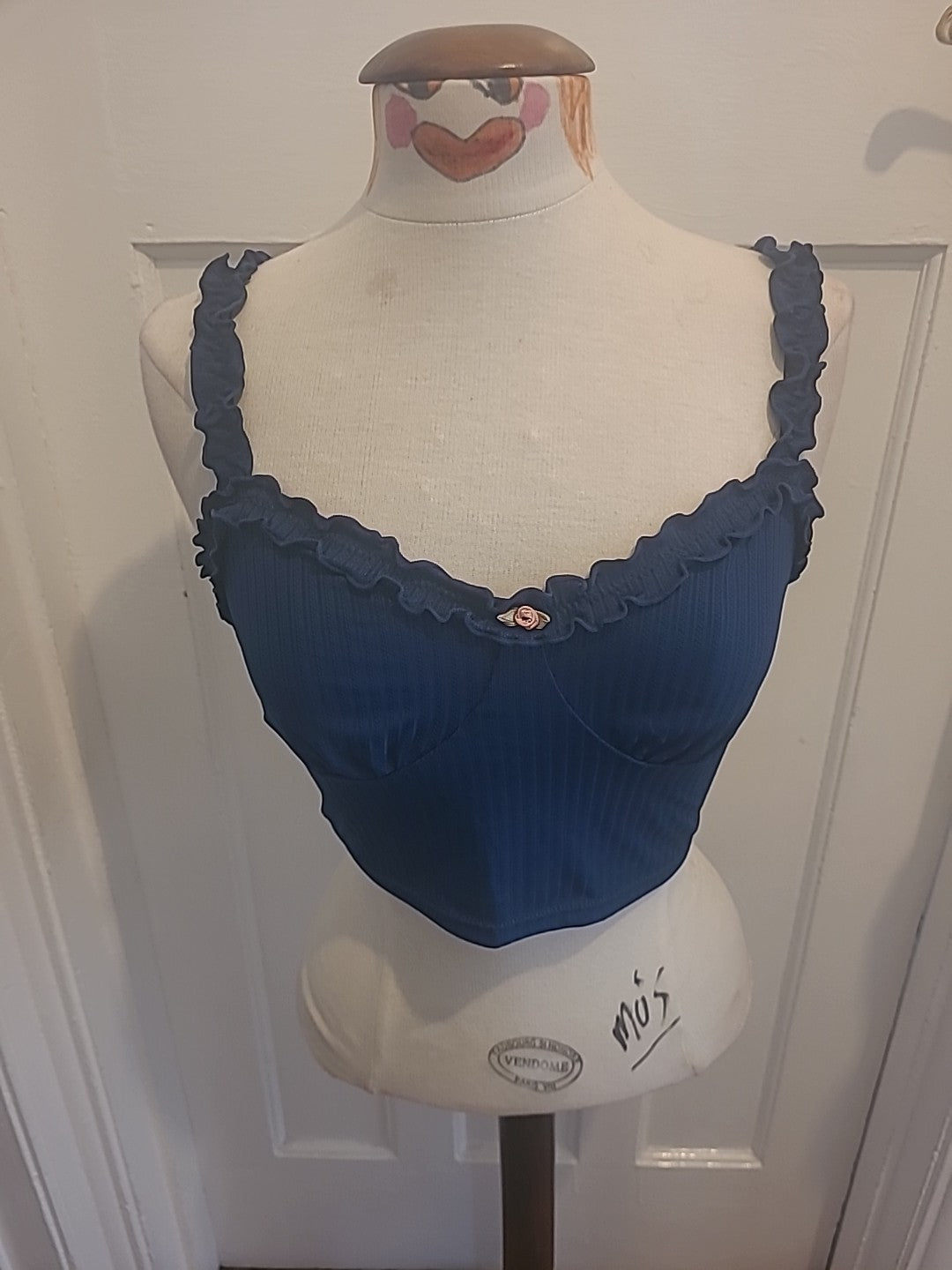 Ladies Size Medium Royal Blue Crop Sleeveless Tshirt
