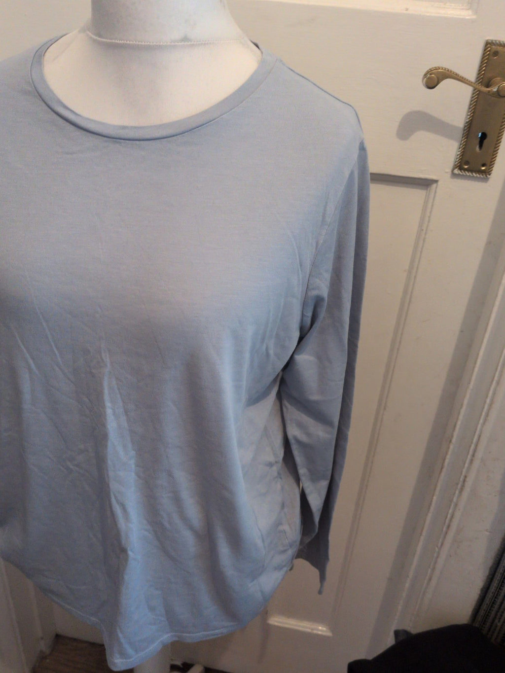 Ladies George 20 Pale Blue Long Sleeve Plain T-shirt