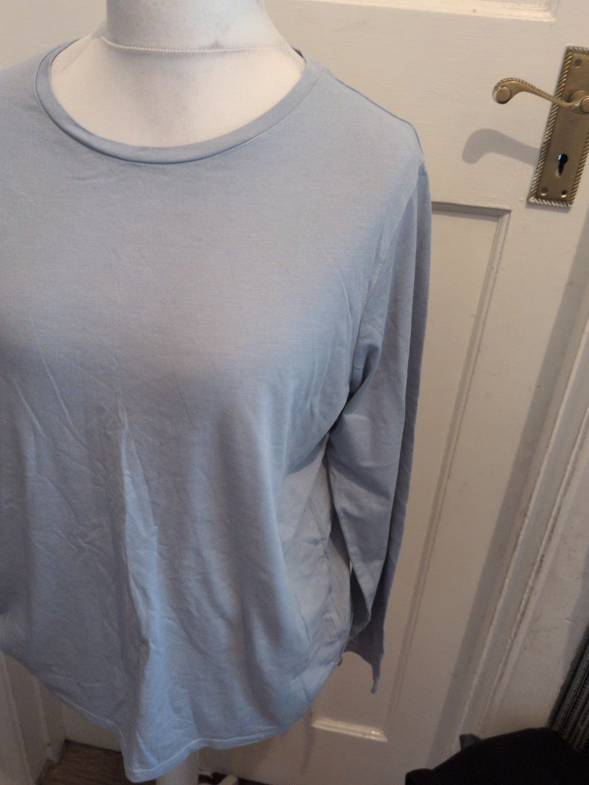 Ladies George 20 Pale Blue Long Sleeve Plain T-shirt