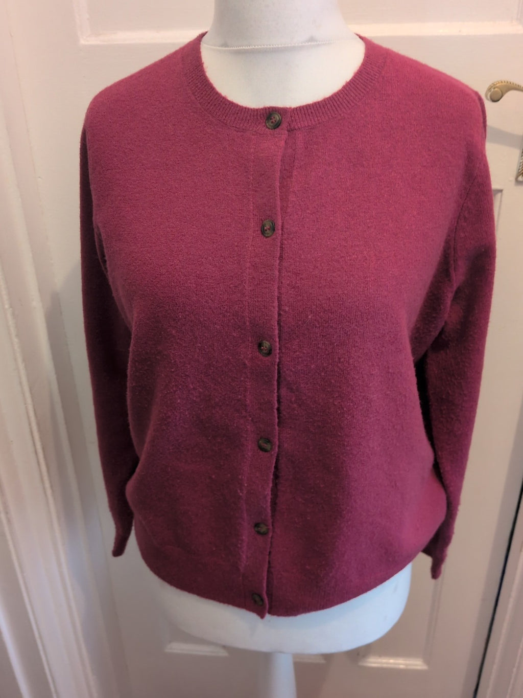 Tu Woman 16 Purple Round Neck Cardigan