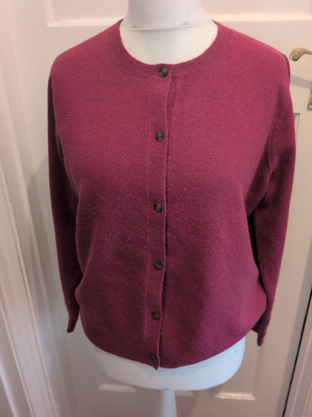 Tu Woman 16 Purple Round Neck Cardigan