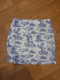 Ladies Shein Size Large Blue/White Floral Elasticated Short Skirt