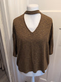 New Look Large Brown Fleck Cowl Neck Jumper