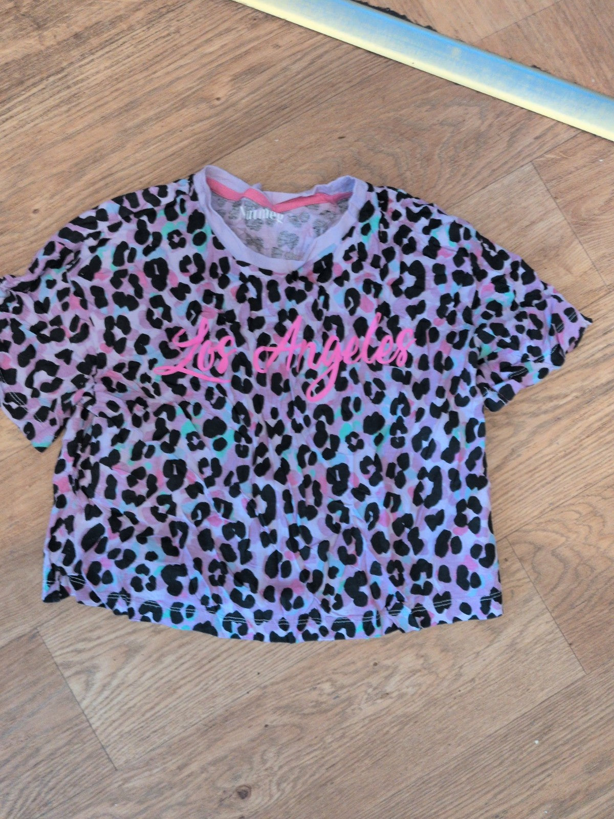 Nutmeg 11-12 Years Leopard Print Short Sleeve Pyjama Top