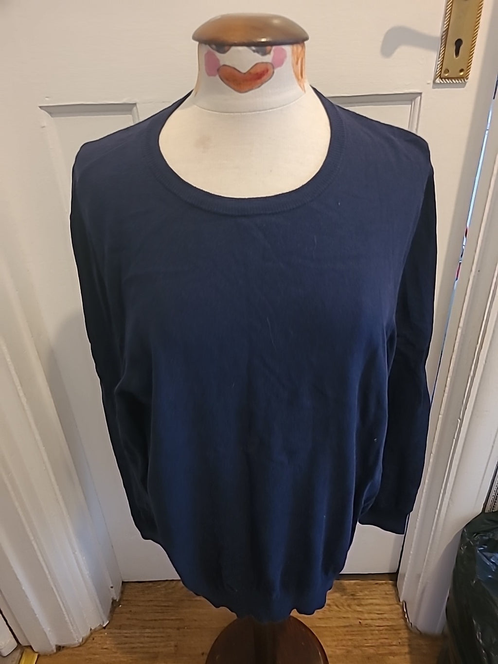 Mens F&F Size XL Navy Pullover Long Sleeved Jumper