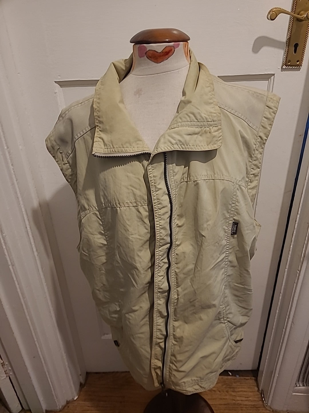 Mens Giani Feroti Size 2XL Beige Sleeveless Zip Through Coat