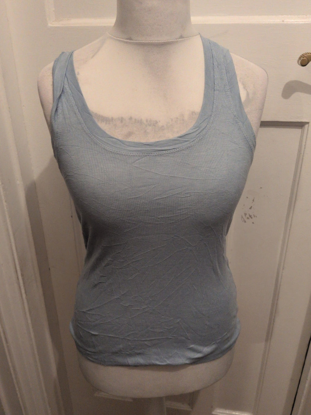 Primark Small Blue Brush Rib Sleeveless T-shirt