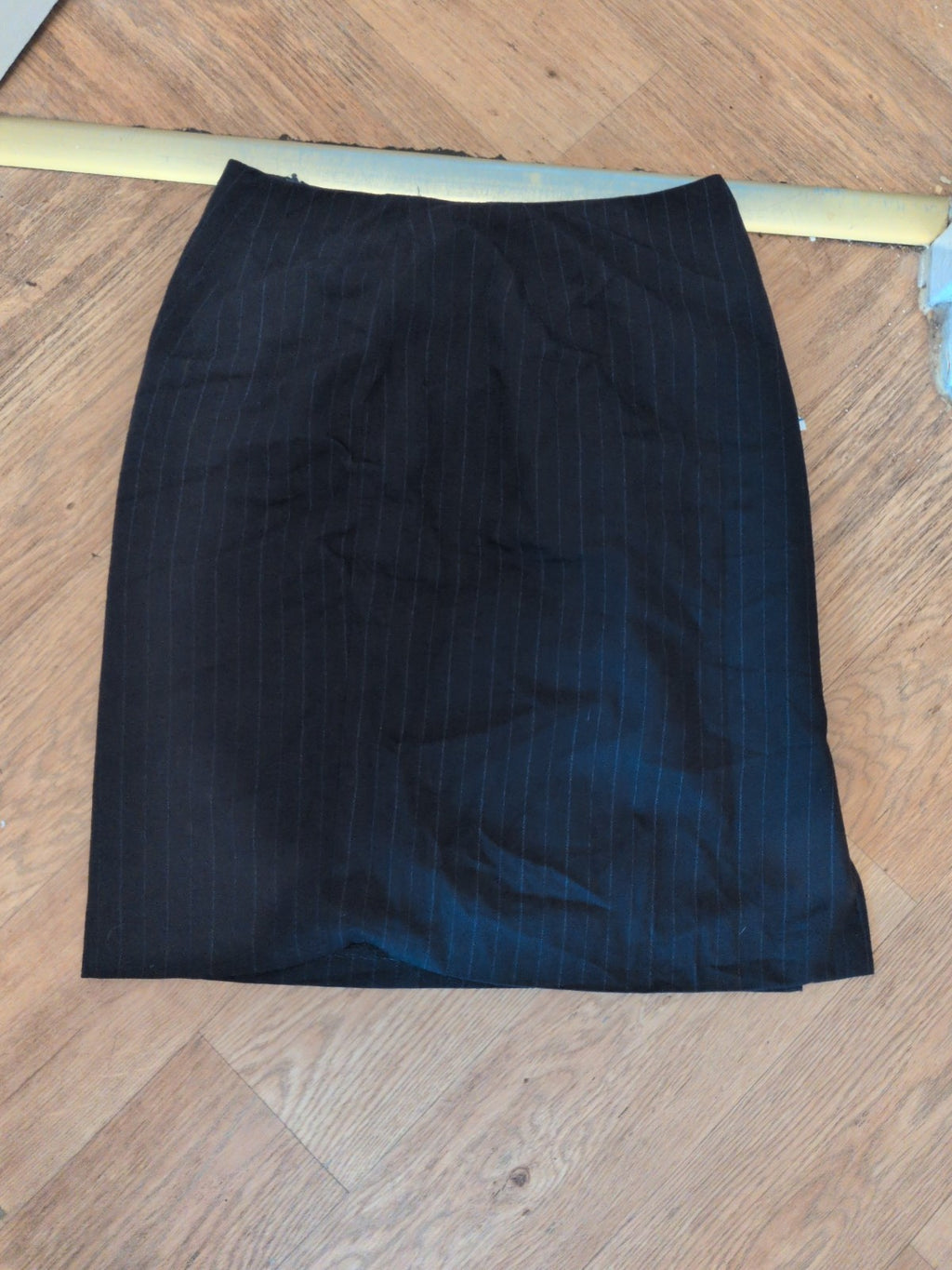 Dorothy Perkins 12 Navy Pinstripe Knee Length Split Hem Skirt