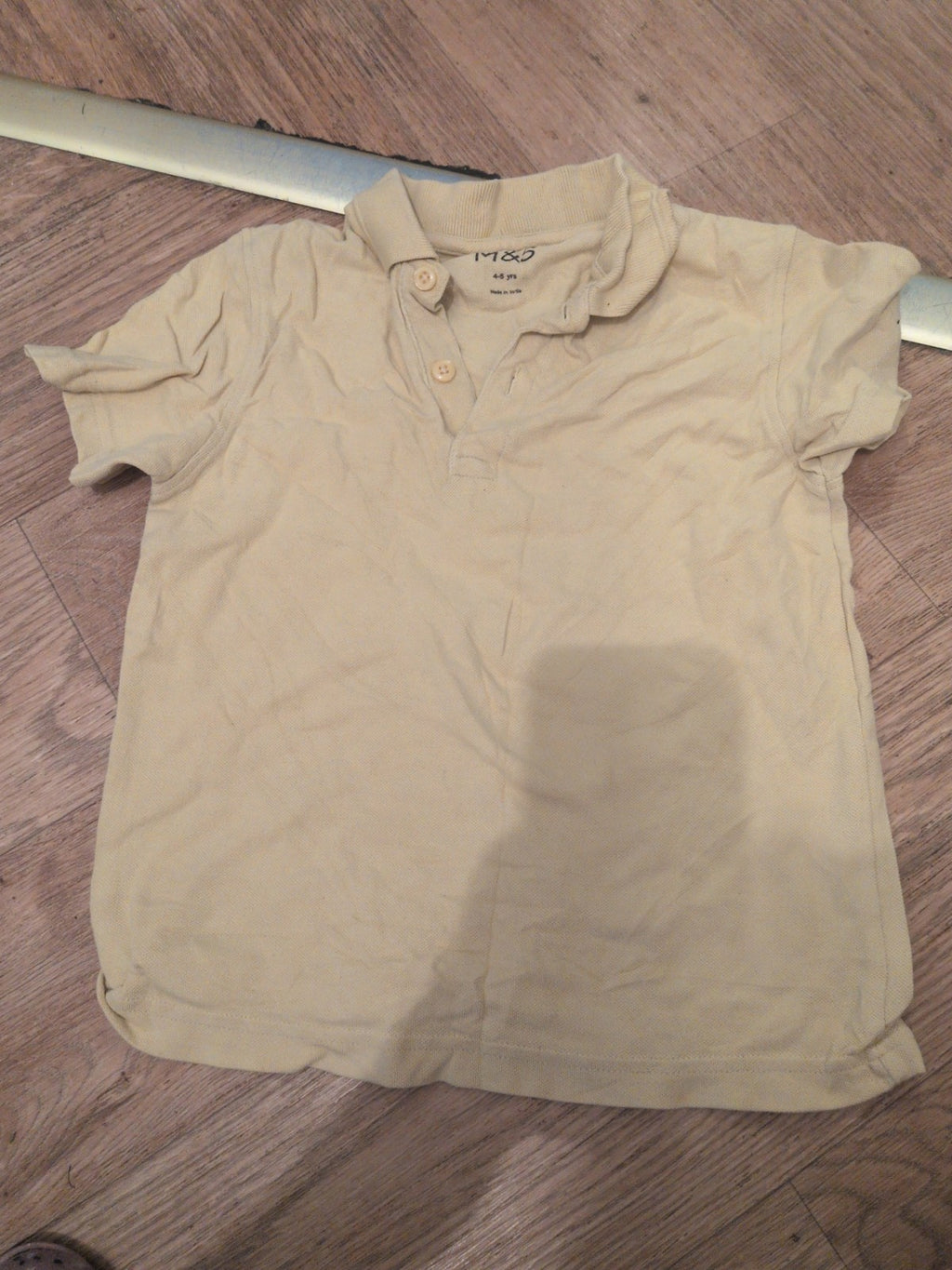 M&S 4-5 Years Yellow Short Sleeve Polo
