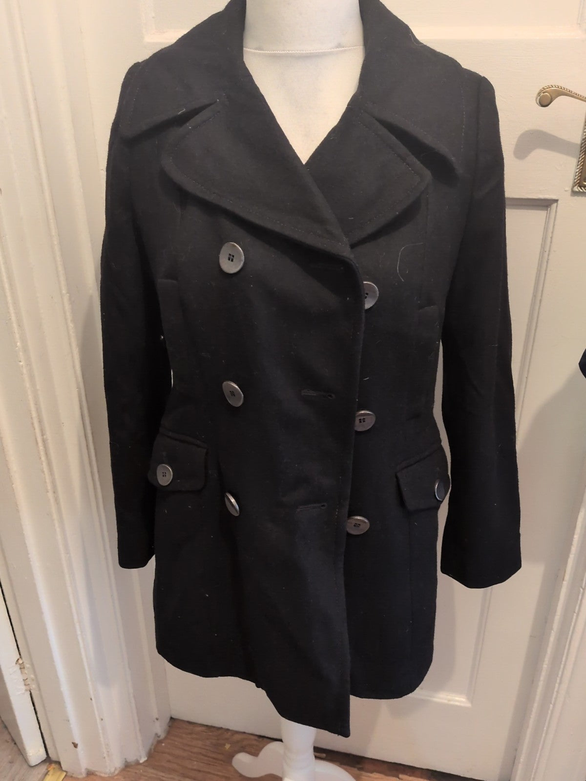 Marks And Spencer 10 Black Collared Lined Jacket