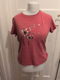 Shein Large Red Fade Floral Short Sleeve Pyjama Top