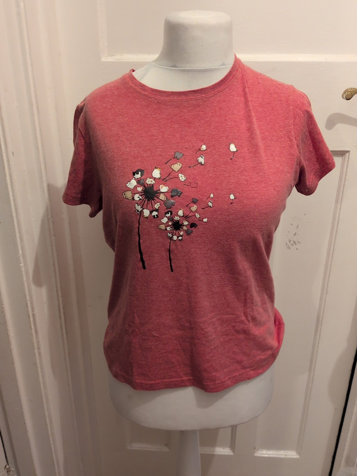Shein Large Red Fade Floral Short Sleeve Pyjama Top
