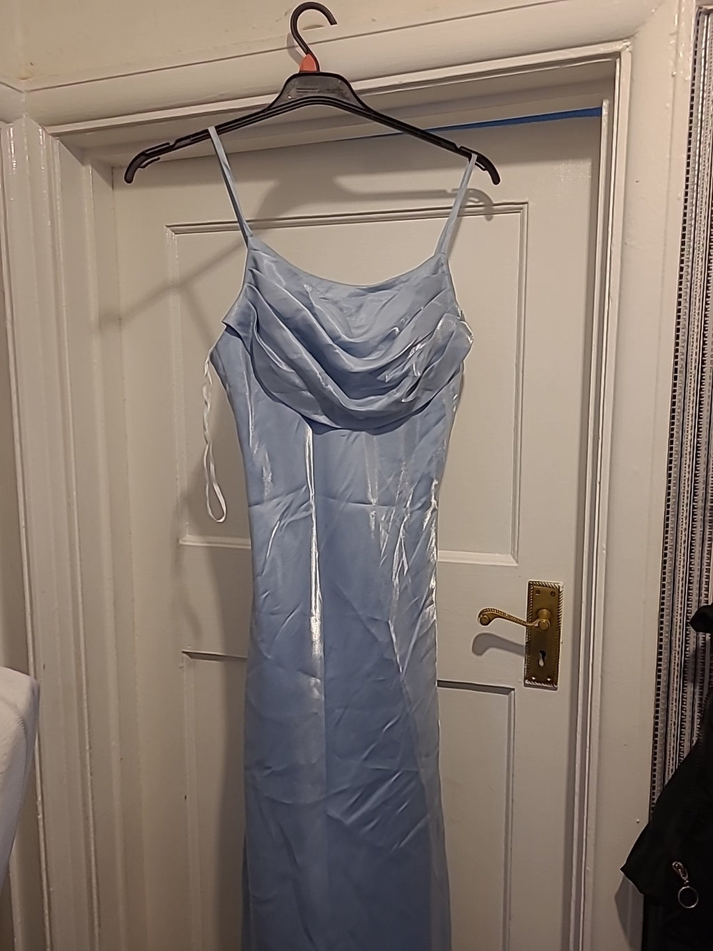 Ladies Joella Di Marco Size Small Metallic Silver Sleeveless Long Length Dress