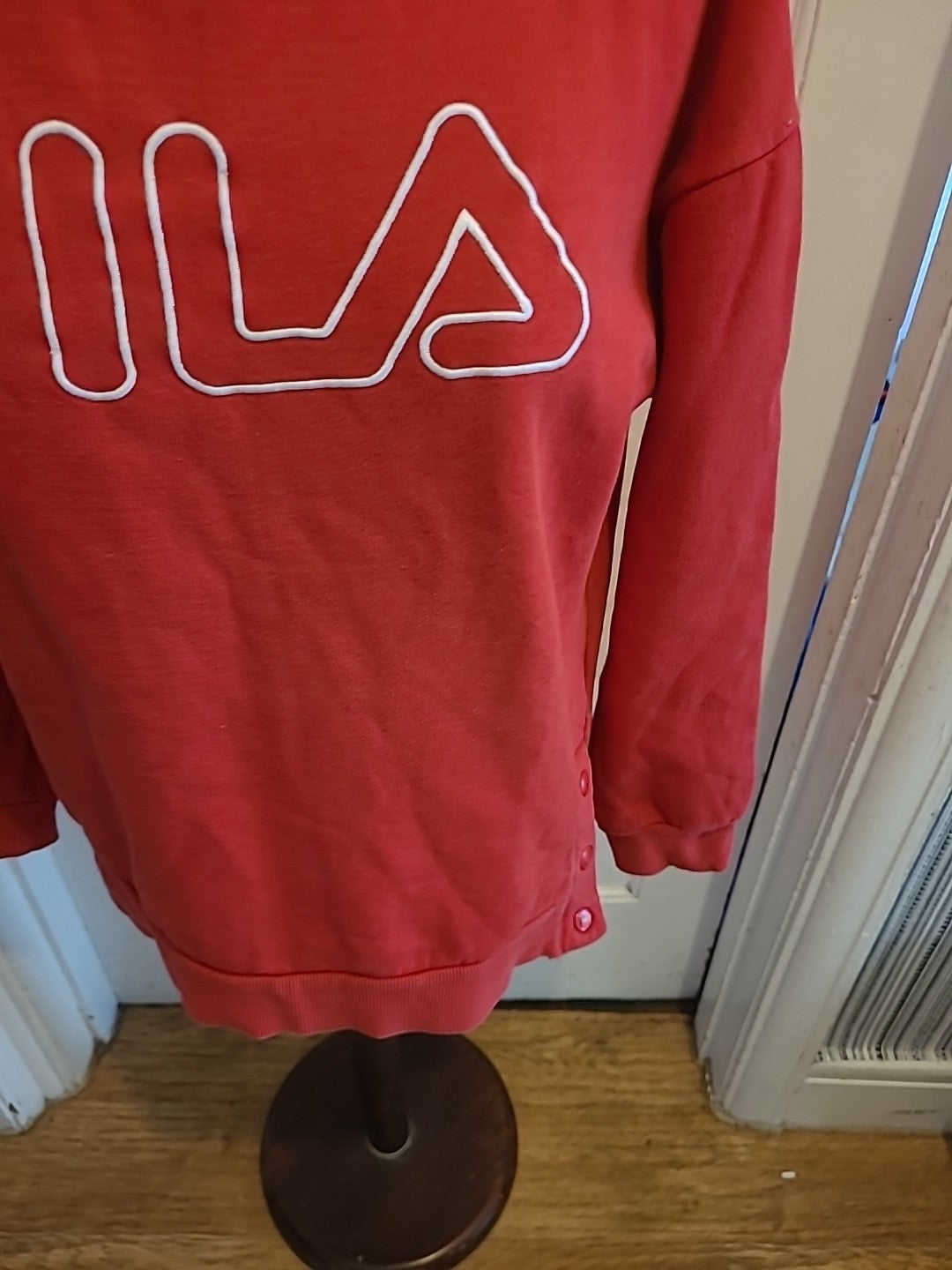 Ladies Fila Size 10 Red Long Sleeved Pullover Jumper