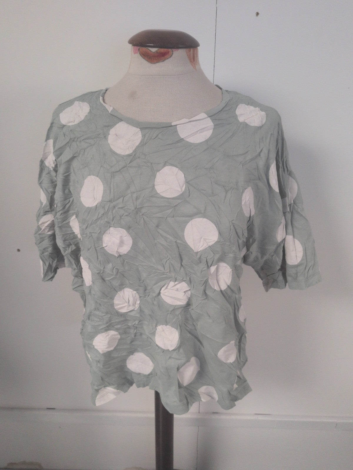 Ladies George Size 20-22 Pale Green Spot Pyjama Top