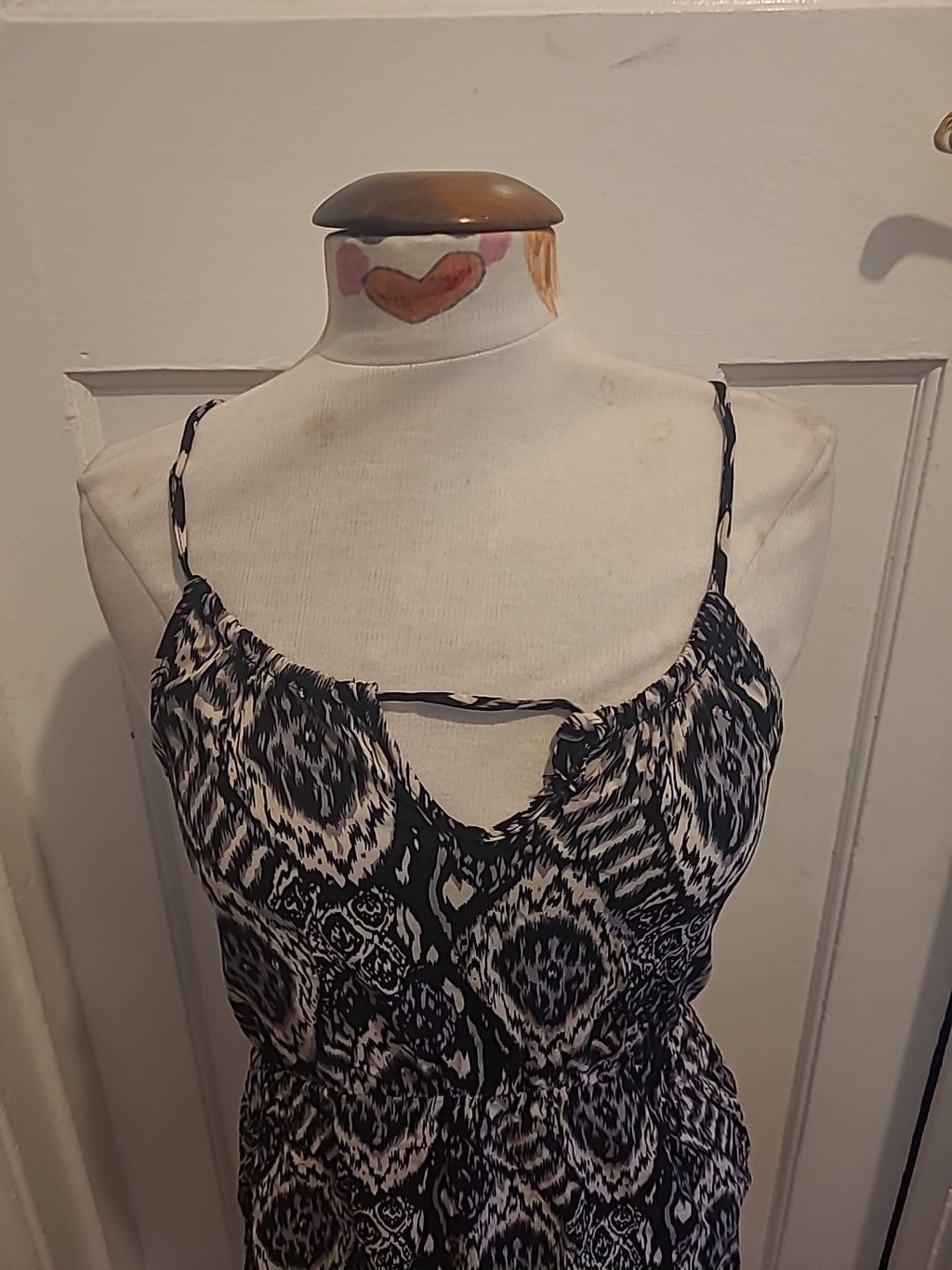 Ladies Vera Moda Sise Medium Black/White/Grey Sleeveless Dress