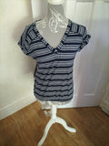 Ladies Next Size 6 Navy Striped Top