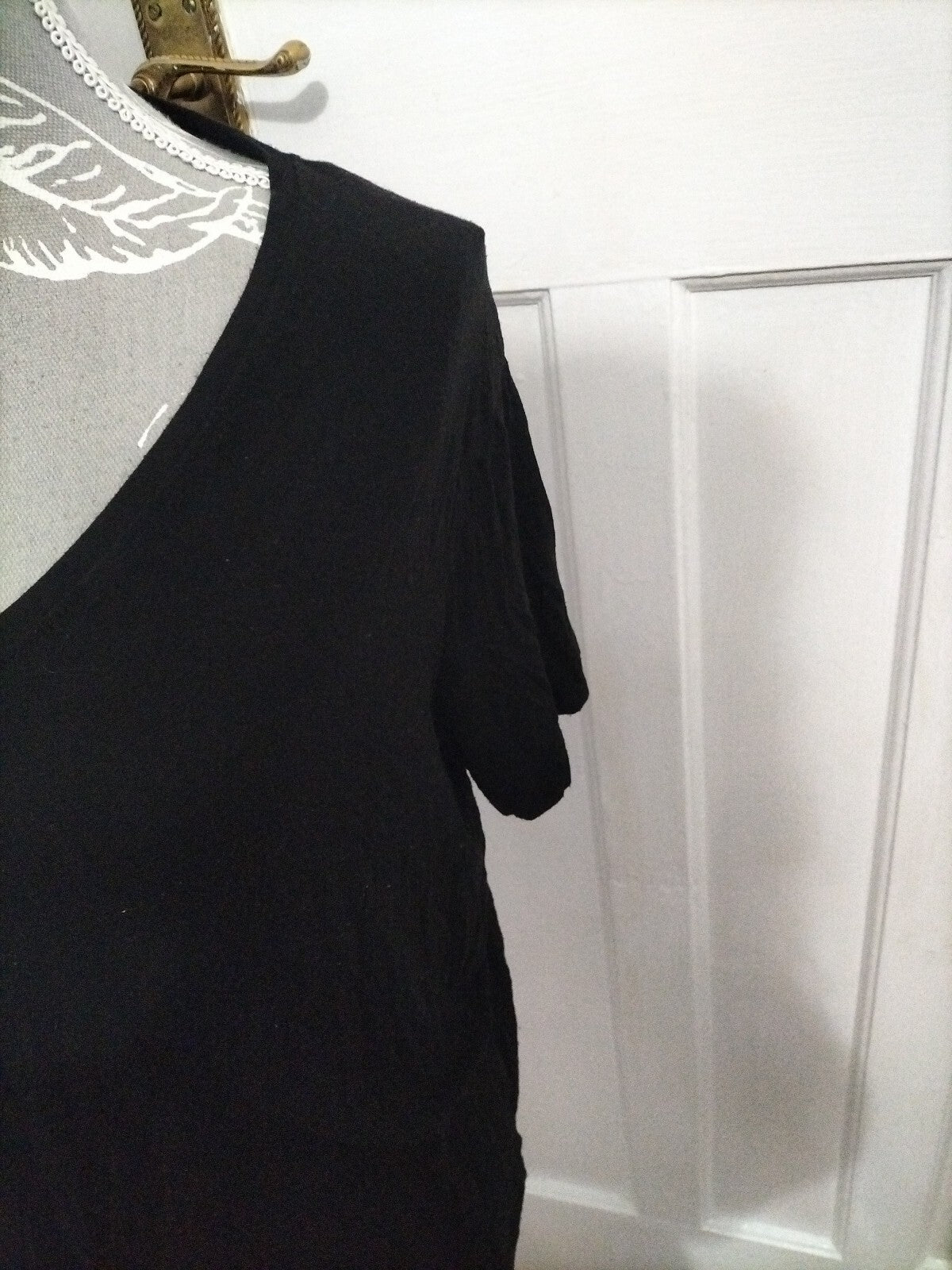 Ladies Papaya Size 12 Black Short Sleeved Tee