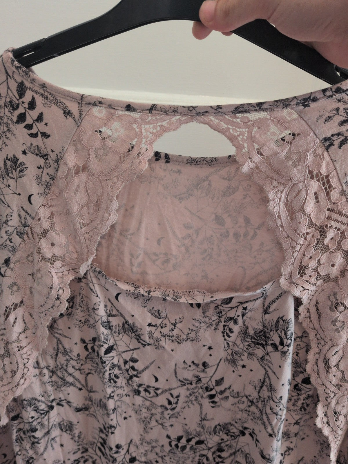 Next 12 Pink Floral Long Sleeve Open Back Frill Hem Blouse