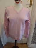 Mens Burton Size Medium Pink V Neck Long Sleeved Pullover Jumper