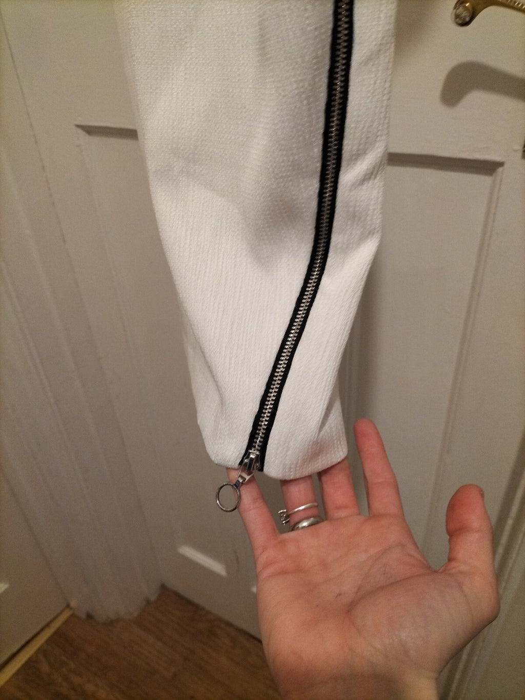 Ladies Size Small Canifa White Dress With Zip On The Side