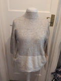 Primark Extra Small Grey And Cream High Neck Jumper