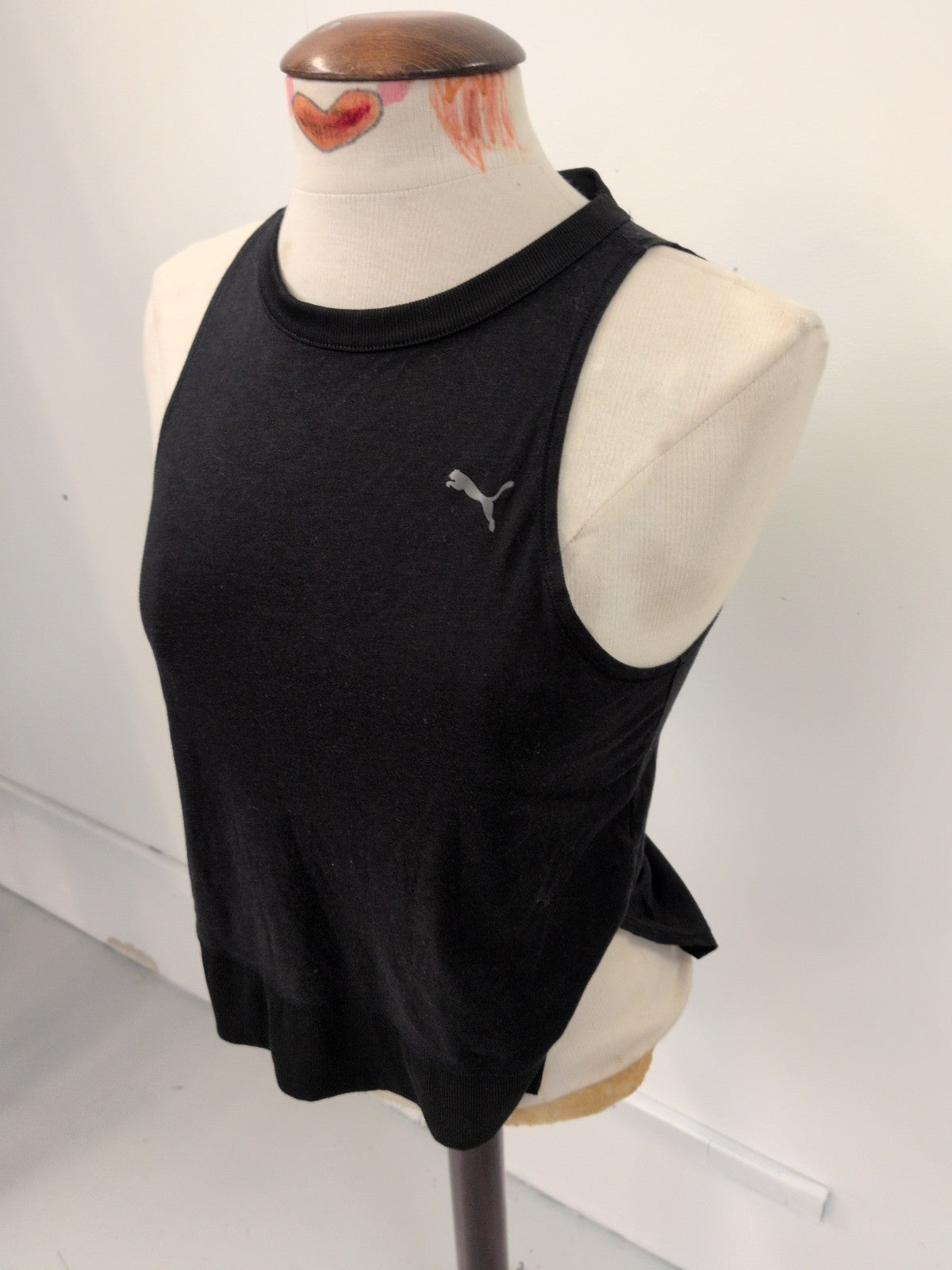 Puma Xs Black Sleeveless Tank Vest Top