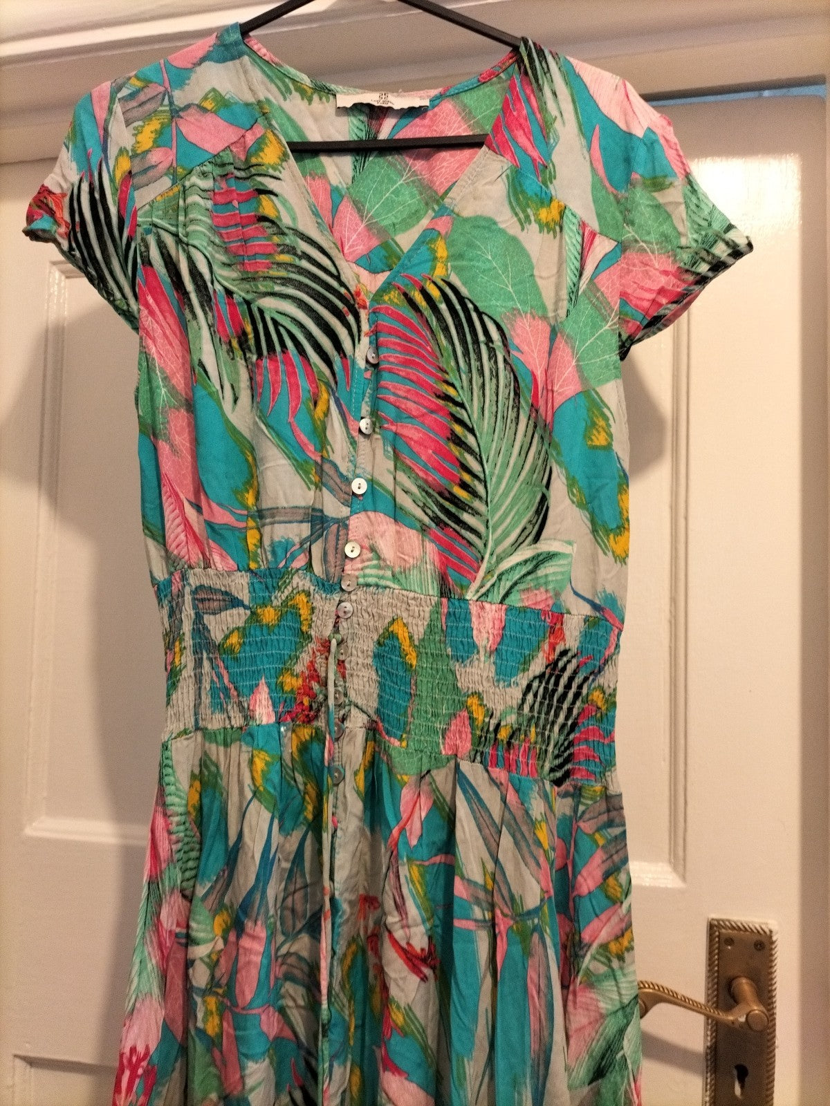 Ladies Last Queen Paris Size Small Multicoloured Cap Sleeved Long Dress