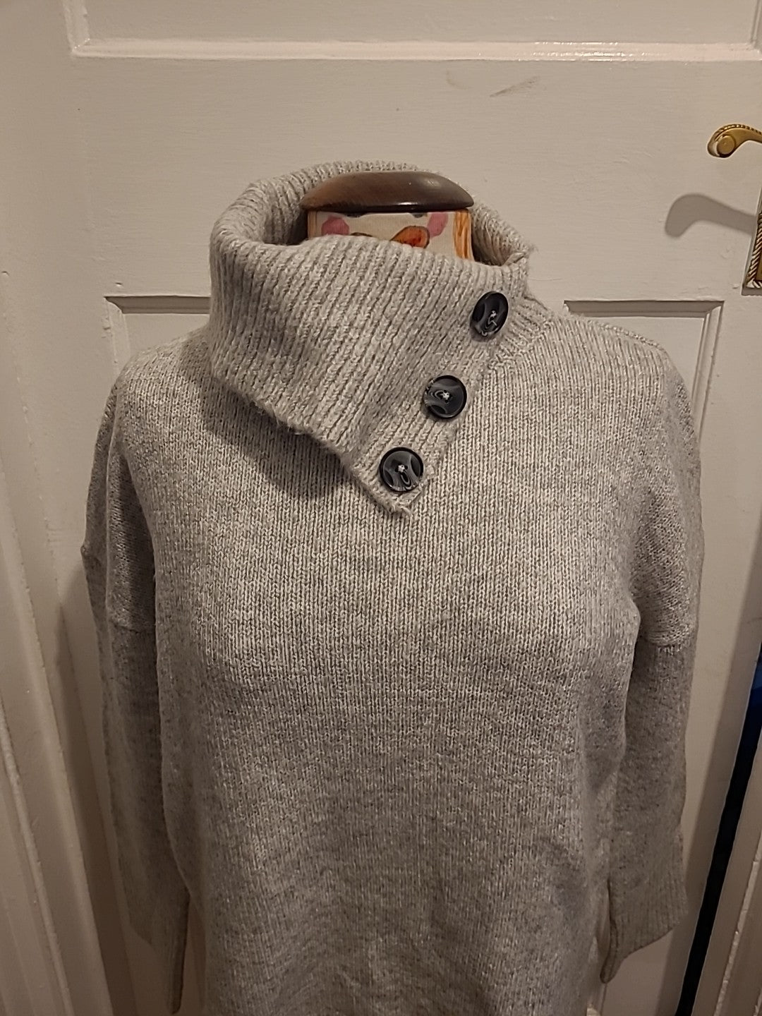Mens Pep&Co Size Medium Grey High Neck Pullover Jumper