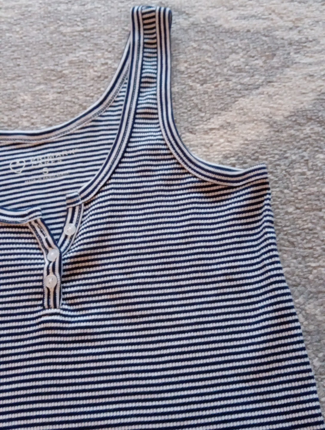 Ladies Size Small Sleeveless Top Navy/ White Stripe Primark