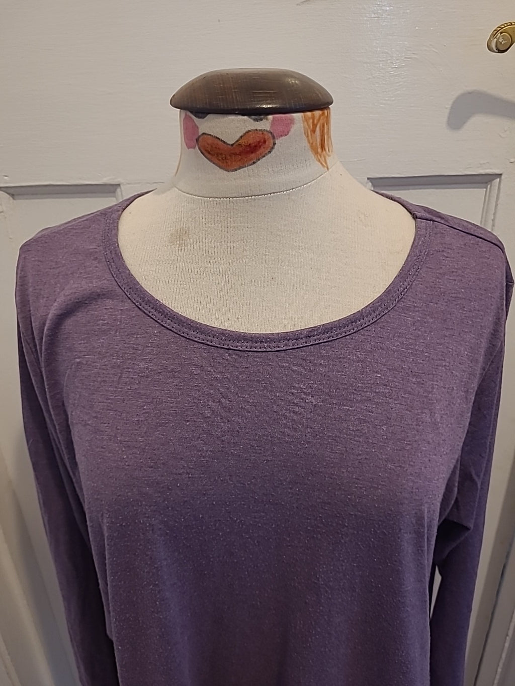 Ladies Shein Size 2xl Purple Lace Hem Long Sleeved Tshirt