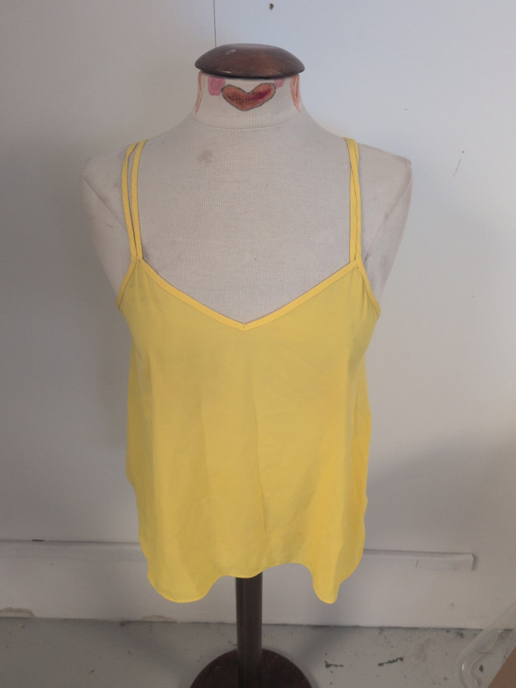 River Island 10 Yellow Sleeveless Cami V Neck
