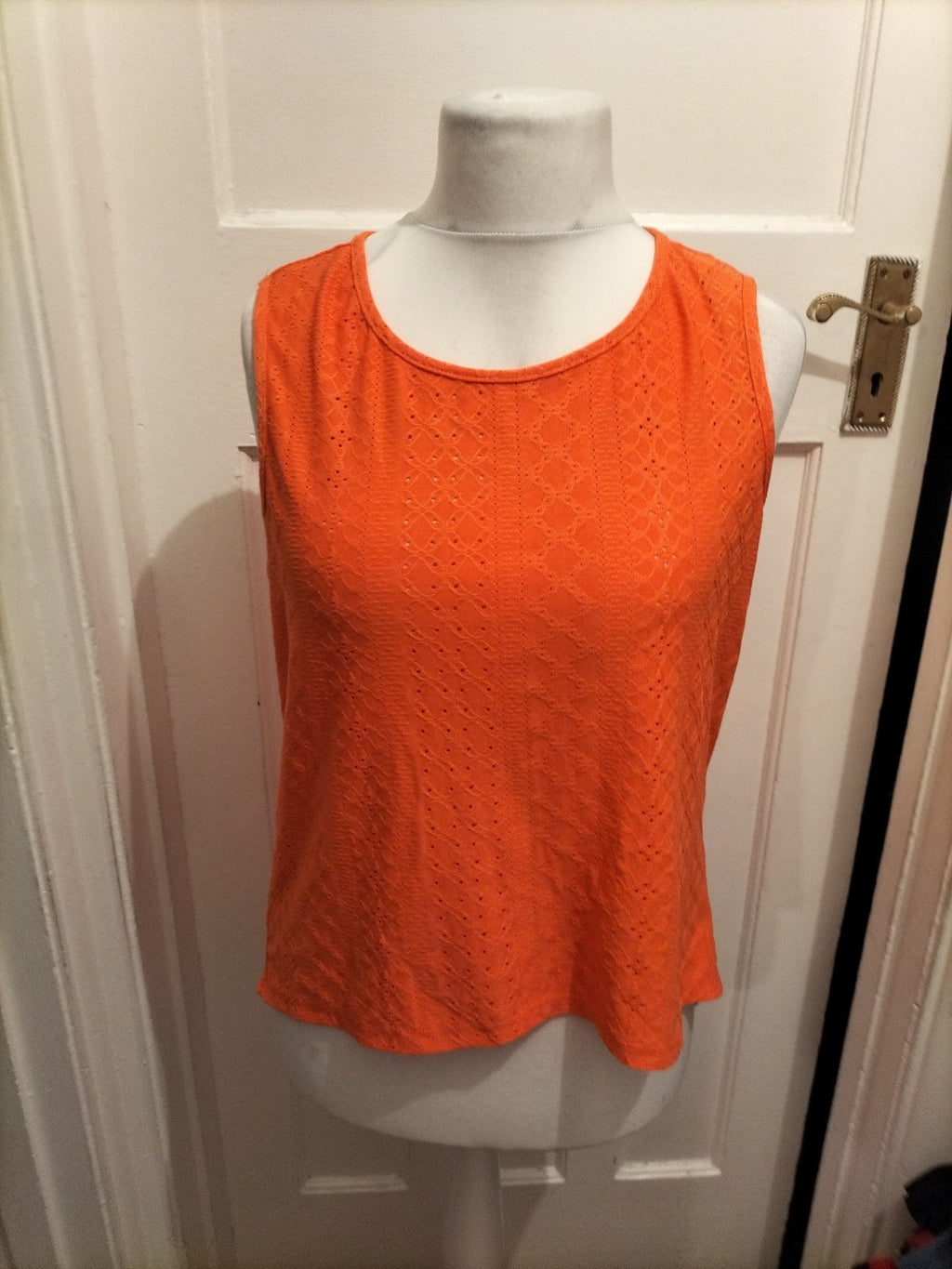 Shein XL Bright Orange Wrap Style Sleeveless Top