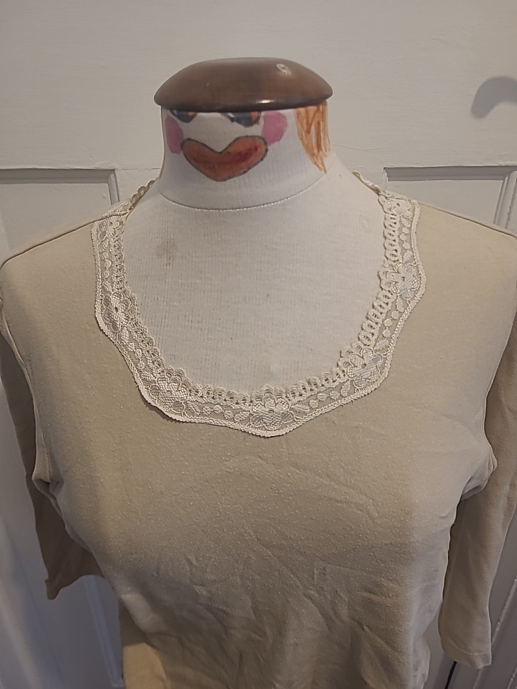 Ladies BHS Size 18 Stone Short Sleeve Top