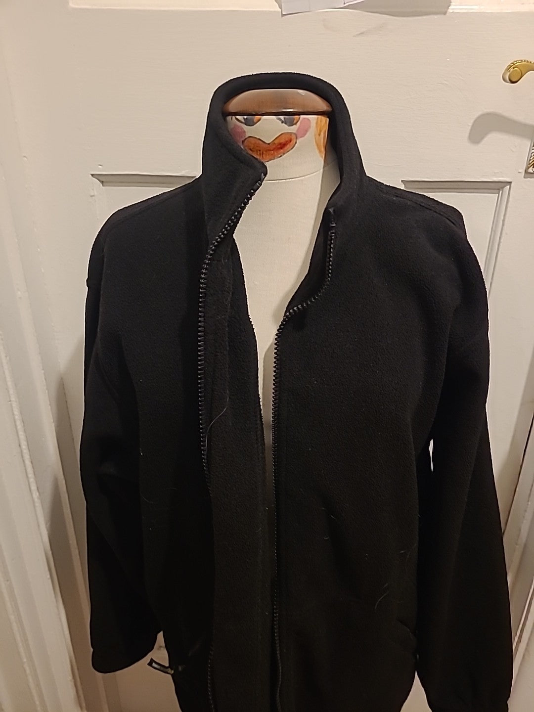 Mens MIG Size XL Black Zip Through Jumper