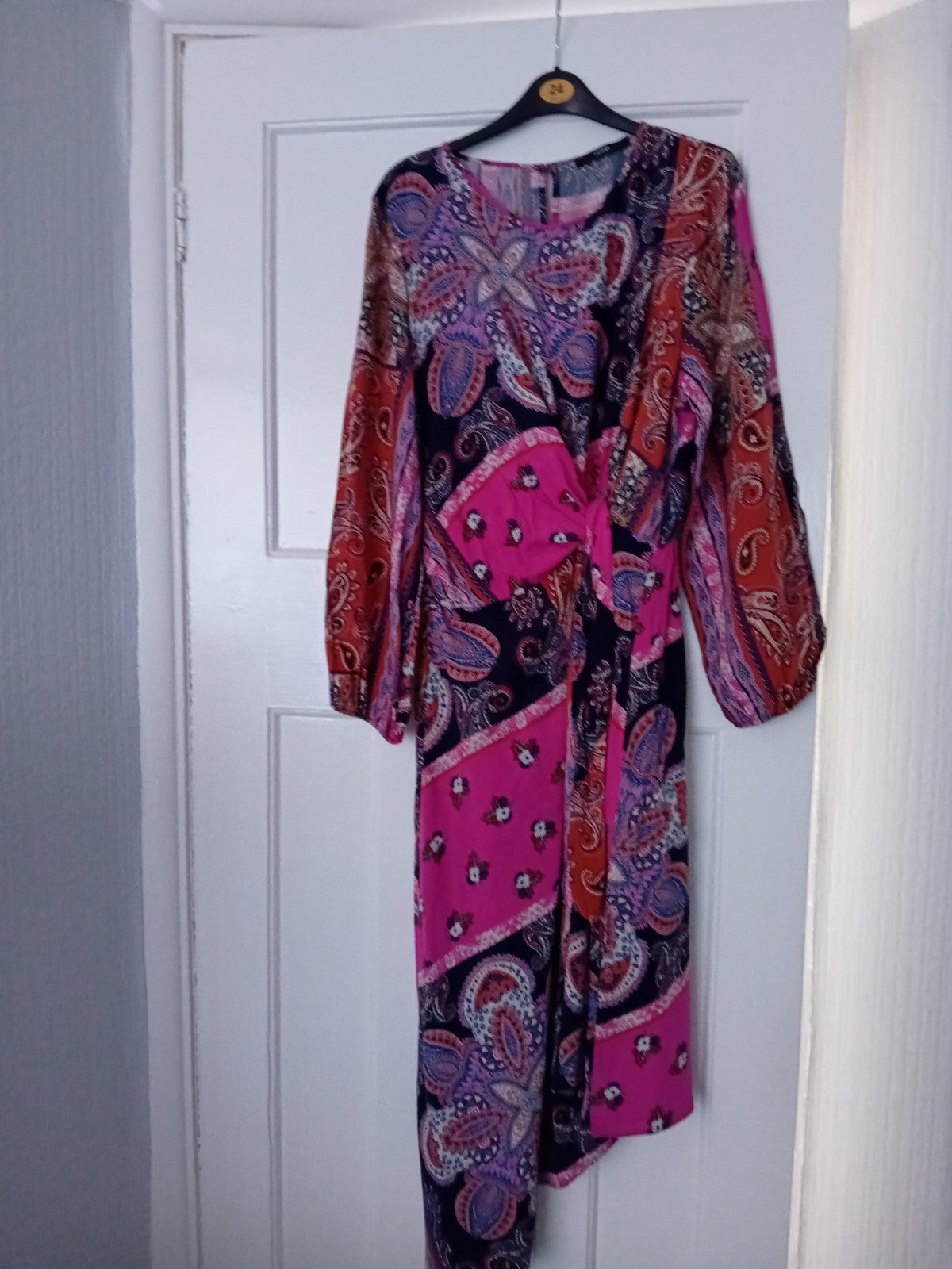 Ladies George Dress Size 16 Multicoloured Long Sleeved