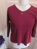 Isle 14-16 Red And Navy Stripe Long Sleeve Top