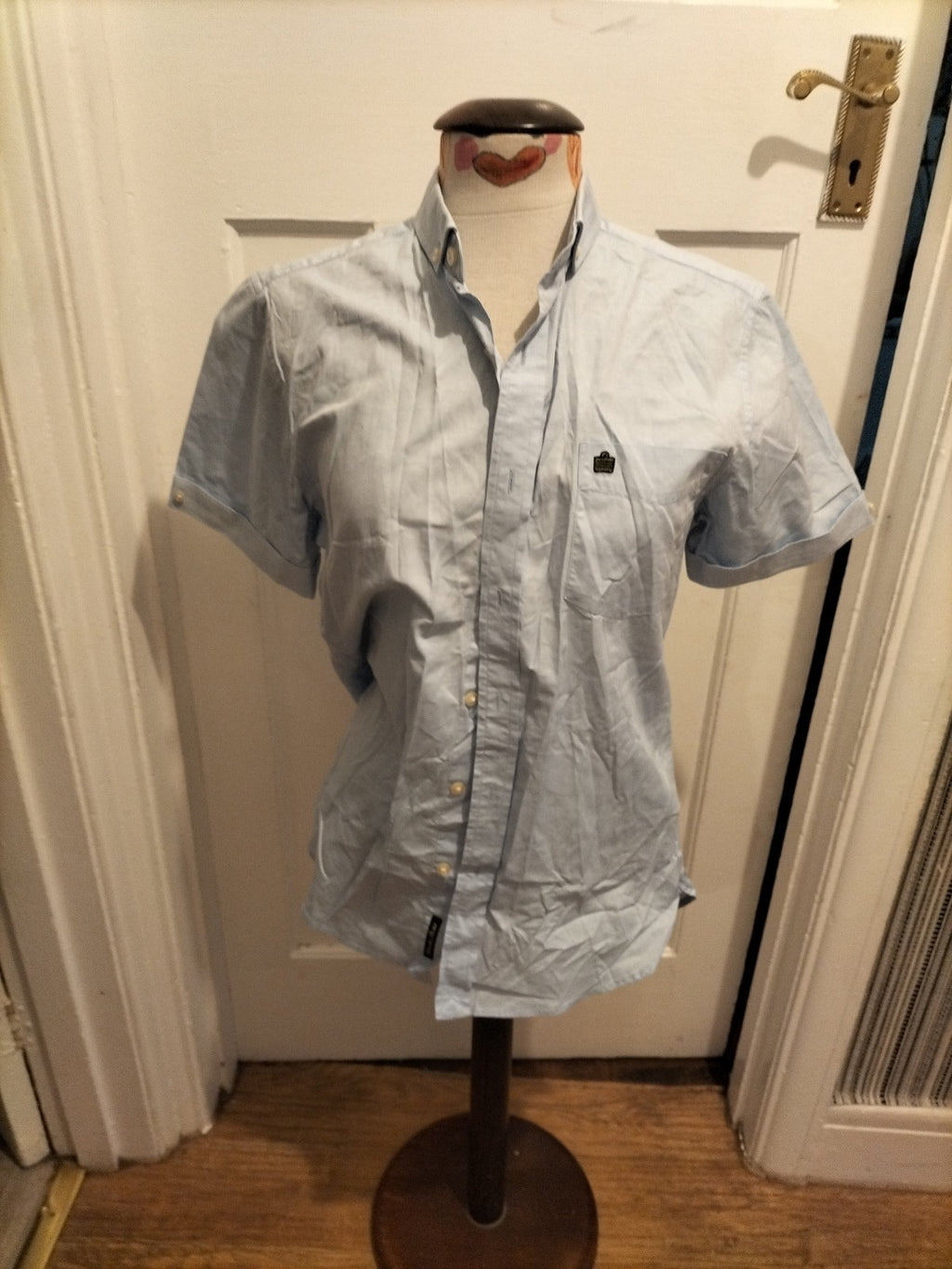 Mens Admiral Size Small Pale Blue Short Sleeved Shirt