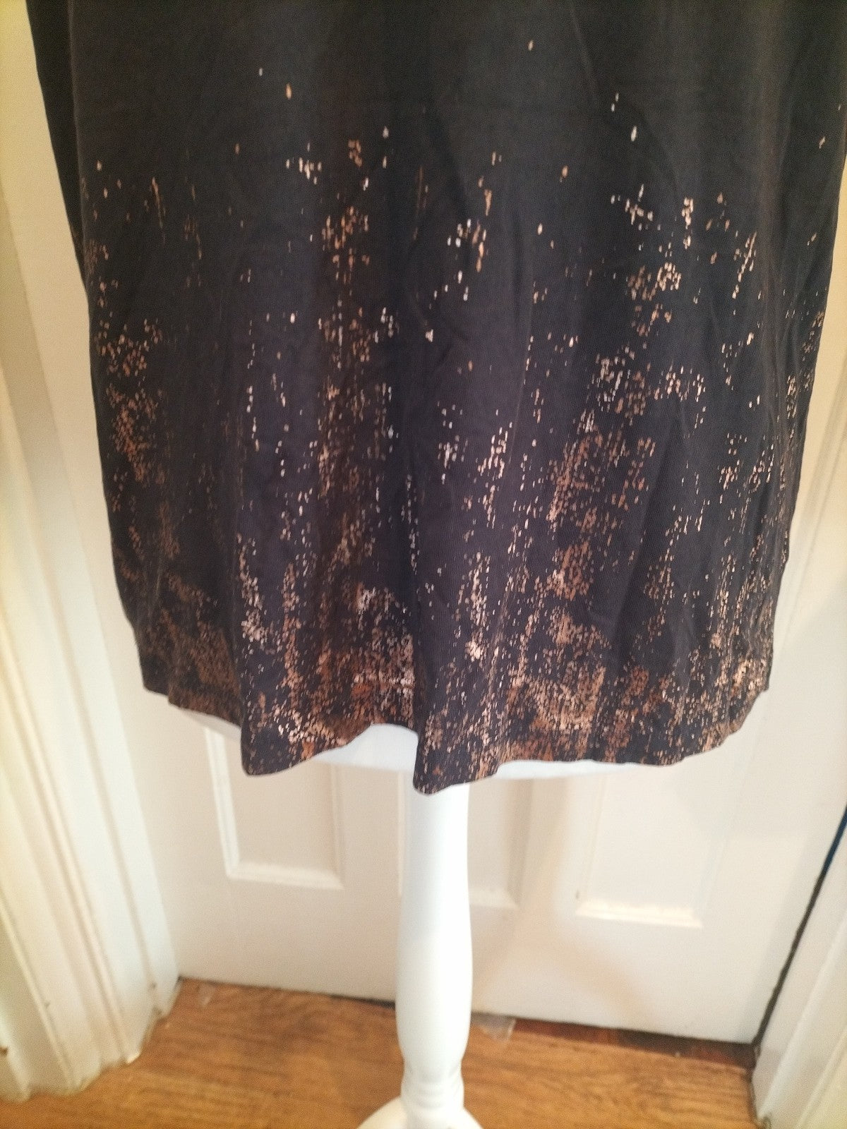 Ladies Next Size 12 Dark Navy And Bronze Short Sleeved Blouse