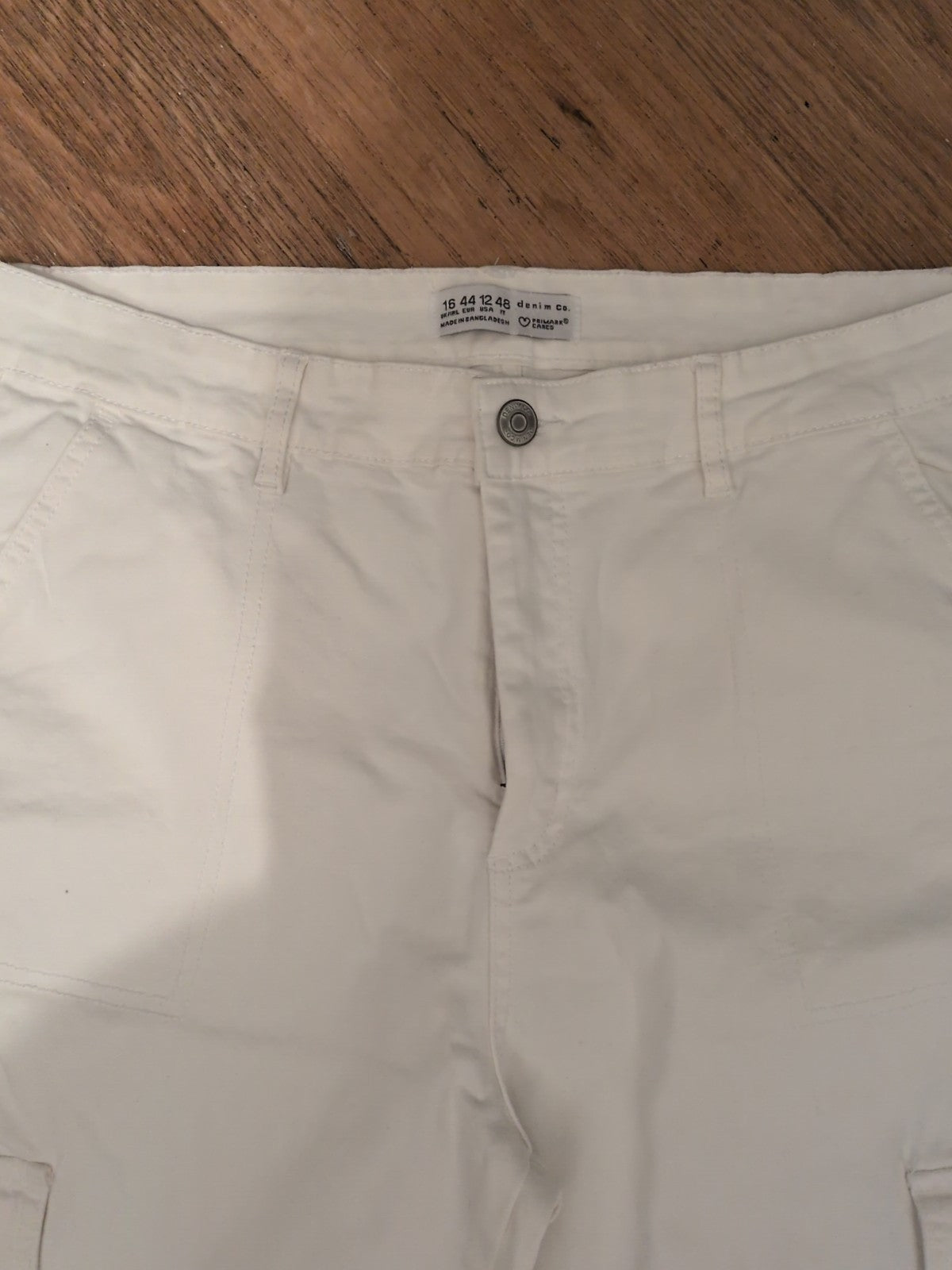 Denim&Co 16 White Cargo Jeans
