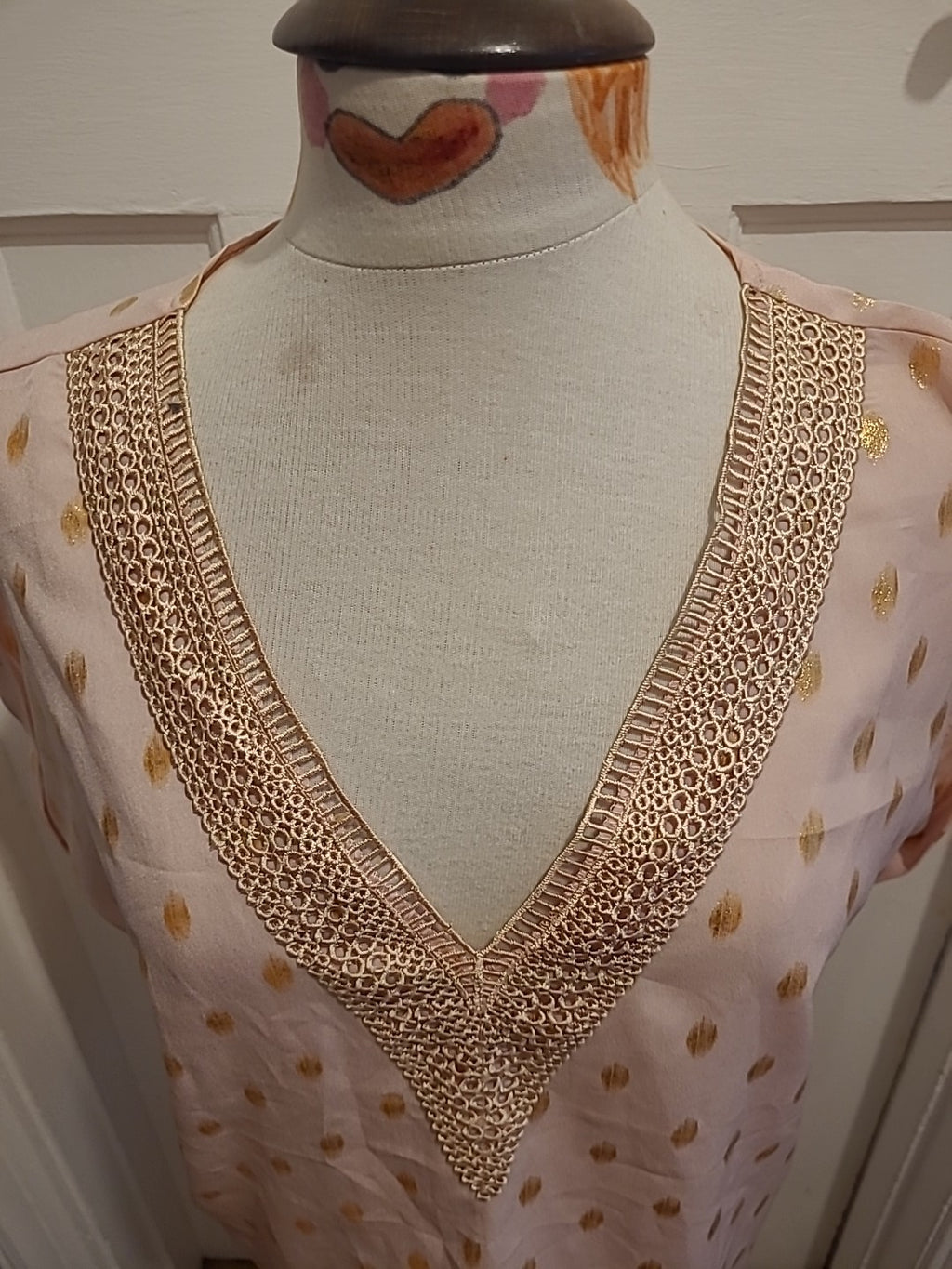 Ladies Shein Size Large Pink Gold Short Sleeved Tshirt