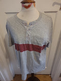Mens Fatface Size Medium Grey Short Sleeved Uncollared Polo