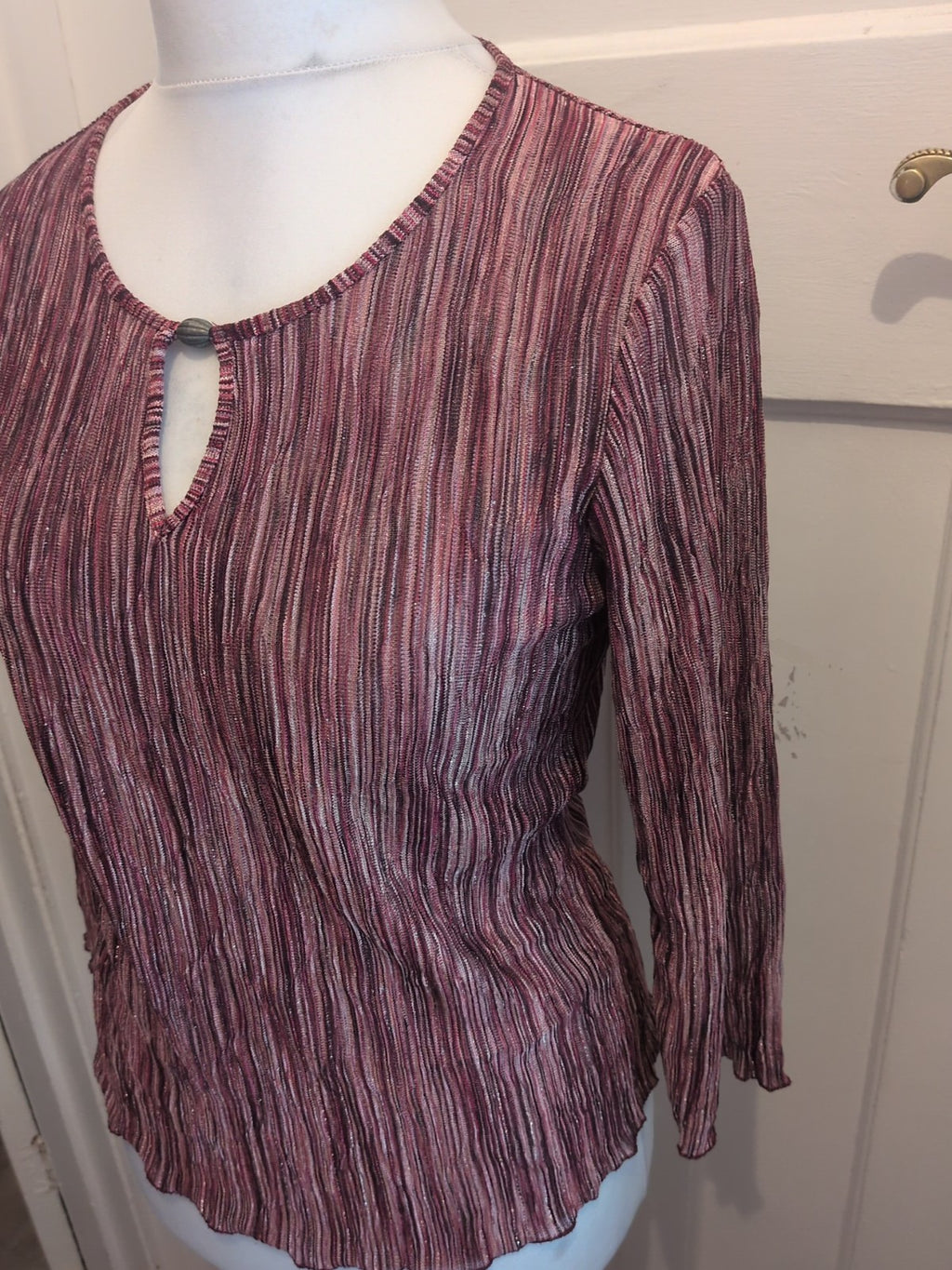 CC Large Purple Toned Stripe Long Sleeve Blouse