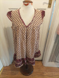 Ladies Primark Size 14 Purple Light Brown Floral Cap Sleeved Tunic