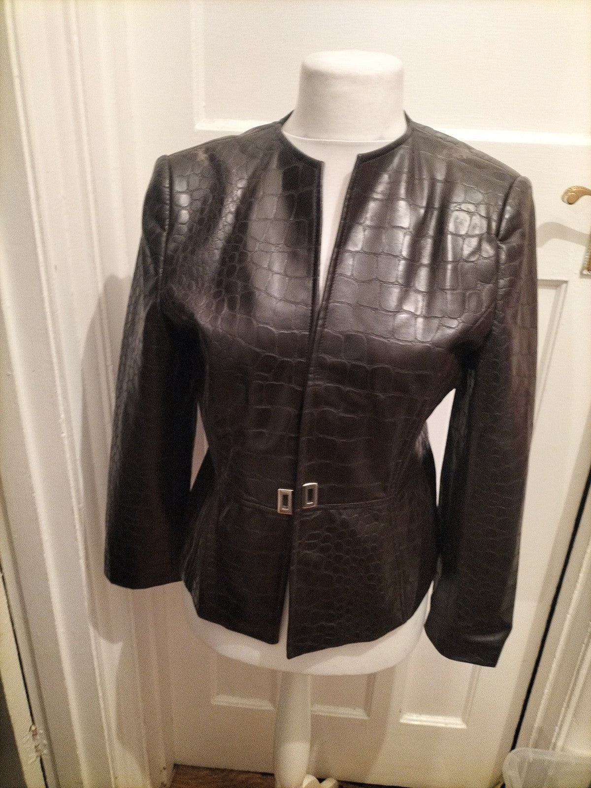 Ladies El Corte Size EU 44 Dark Brown Pleather Jacket