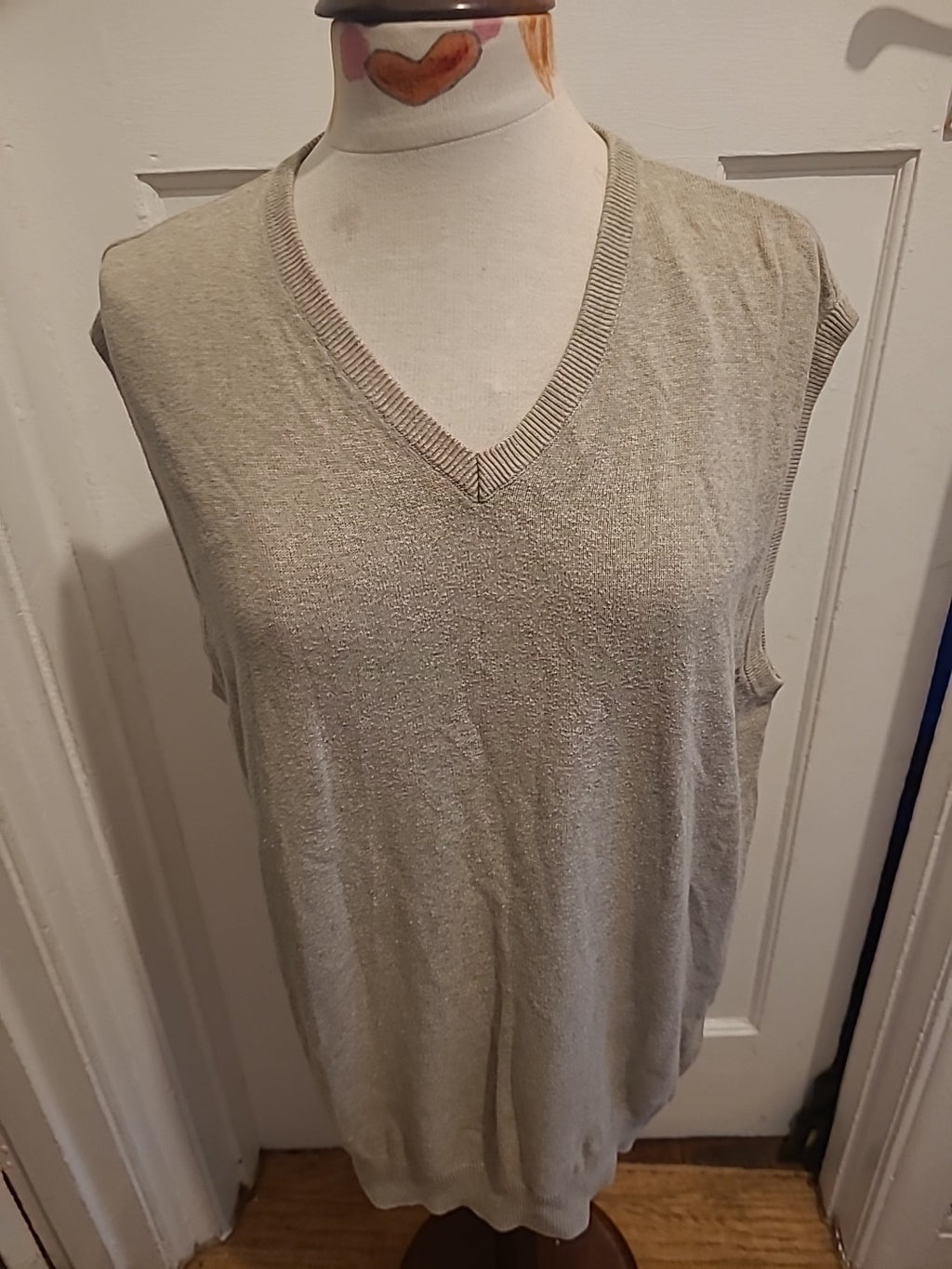 Mens Thomas Nash Size Large Grey Sleeveless Lightweight Pullover Jumper